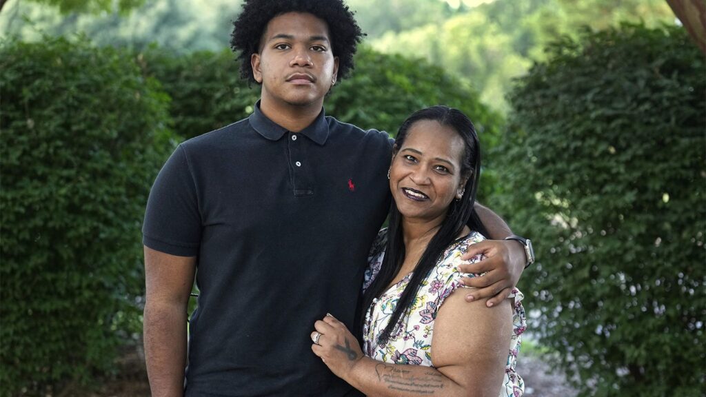 A photo of Robin Alderman and her son Camden Alderman.